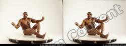 Nude Man Black Muscular Short Black 3D Stereoscopic poses Realistic